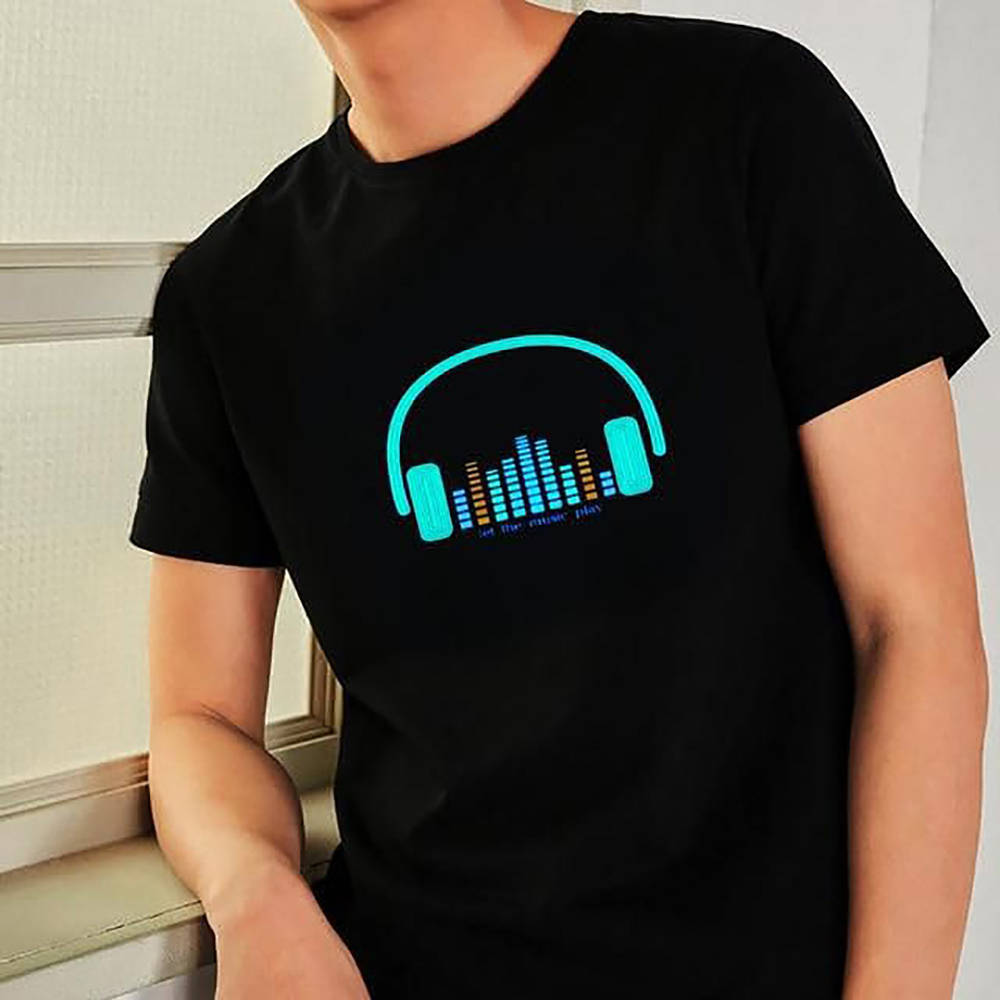 Costume   (IN STOCK) HDE Sound Activated LED Equalizer T Shirt Fire