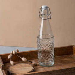 Bottle - Glass Cliptop - Modern Textured - Single Piece