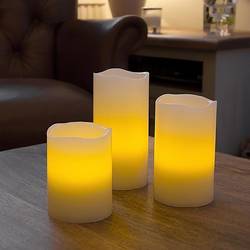 LED Candle With Remote Control - Set Of 3