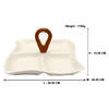 Gift 4 Compartment Ceramic Sway Platter With Wooden Handle