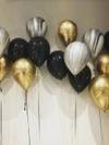 Gift Balloons - Black And Gold - Set Of 12