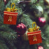 Bright And Merry Red Gift Box Christmas Tree Ornaments - Set Of 4 Online
