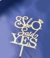 Shop Cake Topper - She Said Yes - Metallic Finish - Single Piece