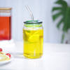 Gift Can Glass With Straw And Lid - Assorted - Single Piece