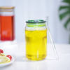 Buy Can Glass With Straw And Lid - Assorted - Single Piece
