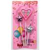 Candle - Heart And Star - Assorted Colors - Set Of 3 Online