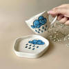 Gift Ceramic Cup And Saucer - Rain Print - Assorted - Single Piece
