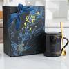 Ceramic Mug With Lid And Spoon - Black Thunder Online