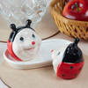 Gift Ceramic Salt And Pepper Bottle With Tray - Lady Bug - Assorted - SIngle Piece