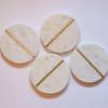 Buy Coasters Marble Round White Brass Centre - Set Of 4