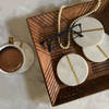 Coasters Marble Round White Brass Centre - Set Of 4 Online