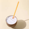 Gift Coconut Cup With Lid And Straw - Plastic - Single Piece