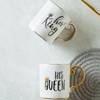 Coffee Mug - King And Queen - White And Gold - Ceramic - Set Of 2 Online