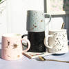 Coffee Mug With Lid And Spoon - Minimal Gold - Ceramic - Single Piece Online