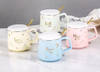 Buy Coffee Mug With Lid And Spoon - Pastel - Single Piece