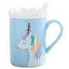 Gift Coffee Mug With Lid And Spoon - Unicorn - Ceramic - Single Piece