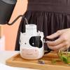Coffee Mug With Lid - Cow - Ceramic - Black And White - Single Piece Online