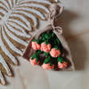 Buy Crochet Peach Rose Bouquet - Single Piece
