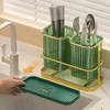 Buy Cutlery Organizer With Knife Slots And Drain Pan - Single Piece
