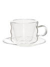 Shop Double Wall Twirl Cup And Saucer Set - 180ml - Set Of 6