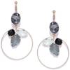 Earrings - Luxe Floral Crystal Ring Drop - Black Online