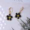 Elegant Black Flower Charm Earrings Online