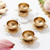 Shop Enchanting Floral Metal Diyas - Set Of 4