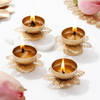 Enchanting Floral Metal Diyas - Set Of 4 Online