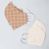 Face Mask - Ivory And Brown Checks - Set Of 4 Online