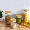 Glass Jar With Bamboo Lid - Single Piece Online