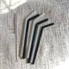 Glass Straw - Black And White - Set Of 6 Online