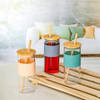 Gift Glass Tumbler With Bamboo Straw And Lid - Assorted - Single Piece
