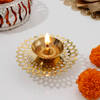Glowing Floral Metal Diya - Assorted - Single Piece Online