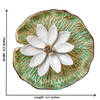 Gift Incense Holder - Lotus On Gold And Green Leaf - Brass With White Enamel - Single Piece