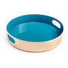 Buy Metal Tray - Round - Solid Blue - Single Piece