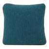 Mini Moss Peacock Blue Washed Cotton Knitted Square Cushion Cover Online