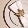 Buy Napkin Rings Set - Maple Leaf - Gold