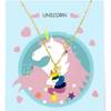 Necklace - Colourful Unicorn Pendant With Printed Gift Card - Blue And Pink Online