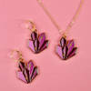 Gift Necklace With Earrings - Amethyst Cluster