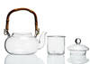 Gift Oriental Glass Tea Pot With Bamboo Handle - Induction Friendly - 600ml