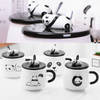 Buy Panda Coffee Mug With Lid And Spoon - White And Black