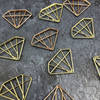 Paper Binder Clips - Diamond - Rose Gold And Gold - Set Of 6 Online