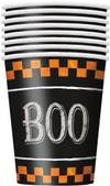 Gift Paper Cups - Chequered Halloween - Set Of 8