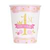 Paper Cups - First Birthday - Pink And Gold - Set Of 8 Online