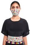 Gift Payal Singhal Face Mask - Cream - Crepe - Kutch Embroidered