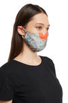 Shop Payal Singhal Face Mask With Pouch - Blue And Stone - Ikat - Garden Print - Reversible