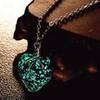 Shop Pendant - Glow In The Dark - Crystal Heart - Green