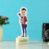 Gift Personalized Photographer Caricature with Wooden Stand