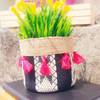 Gift Planter - Jacquard With Jute - Black - Single Piece