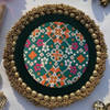 Rangoli - The Copper Beaded Gathered Pink And Bottle Green Navratna - Single Piece Online